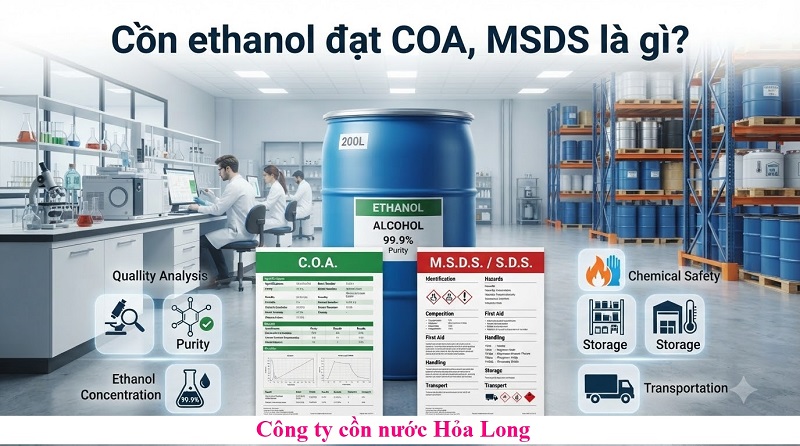 Cồn Ethanol Đạt COA, MSDS – Giải Pháp Nguyên Liệu Minh Bạch Cho Doanh Nghiệp